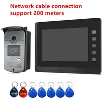 New 7inch Video Door Phone Intercom Doorbell With RFID ID Card Unlock HD Camera Door For Access Control System