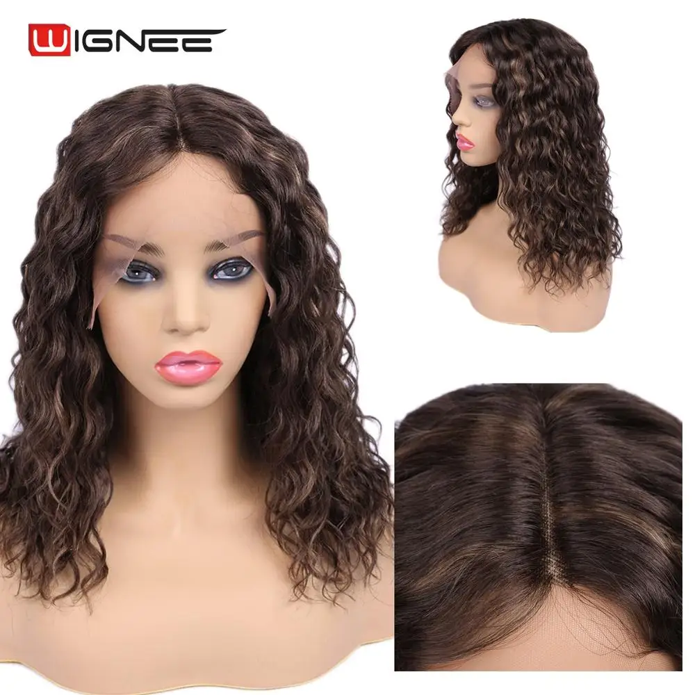 Wignee парики из коротких кудрявых человеческих волос для черных/белых женщин