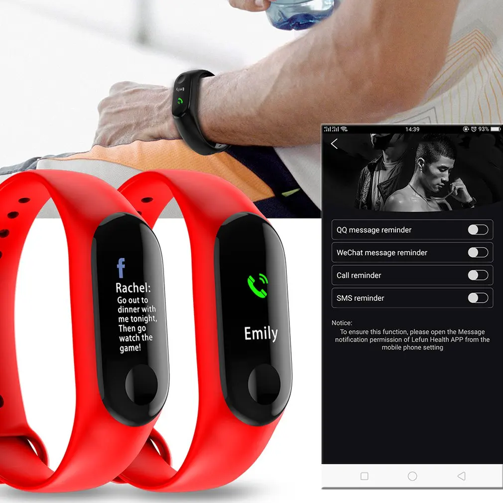 M3 Модные Смарт-часы с пульсометром и тонометром фитнес-трекер монитор активности