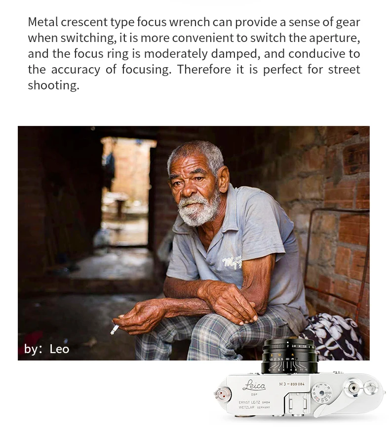 7 artisans 35 мм f2.0 Большая диафрагма paraxial M-образное Крепление объектива для Leica