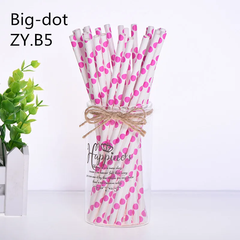 DOT ZY.B5 25 шт торт Топпер бумажные соломинки с фламинго для дня рождения украшения дети взрослые выпускные поставки одноразовые Коктейльные трубочки - Цвет: DOT ZY.B5