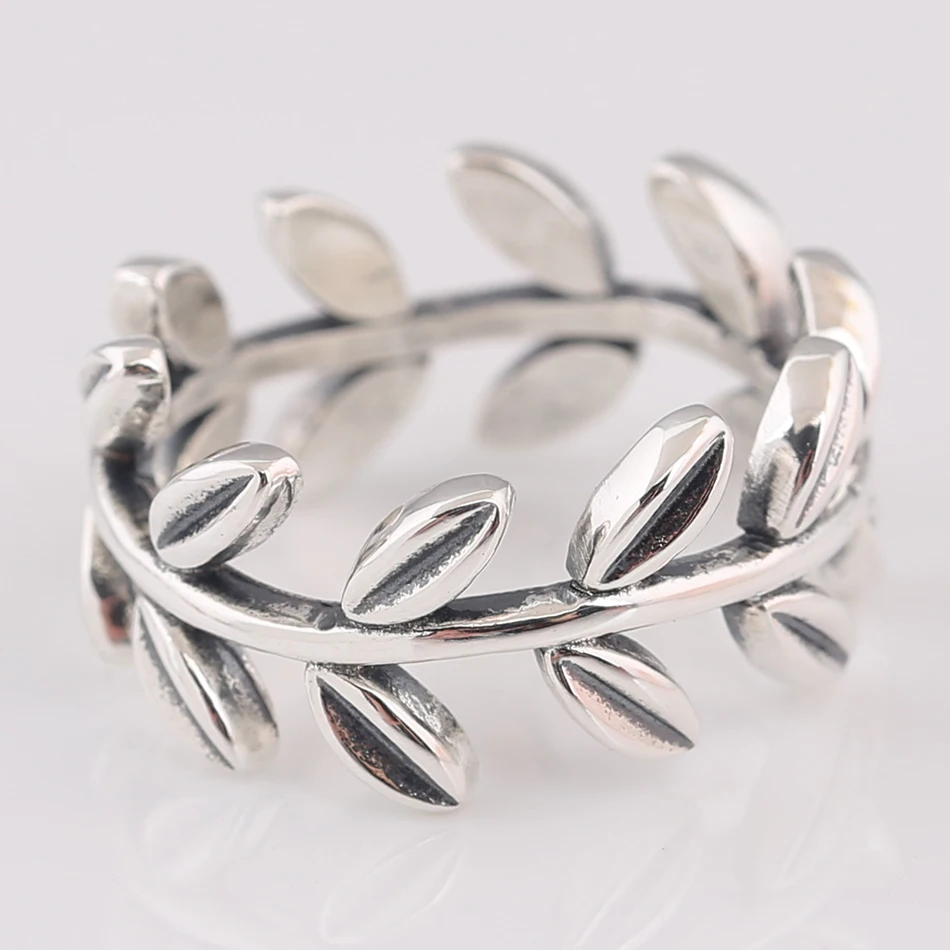 

S925 Victory & Peace Laurel Wreath Ring For Women Wedding Party Gift fit Lady Fine Jewelry