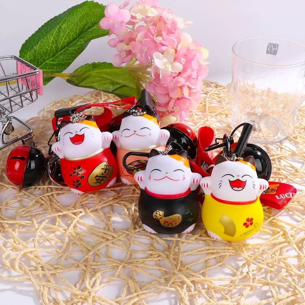 Брелок с изображением из мультфильма Lucky Cat милым животным улыбающимся лицом