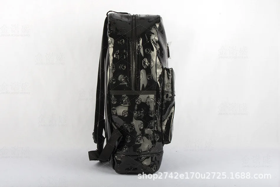 Star War Black Fashion Anime PU Backpacks Soft Leather School Backpack Casual Bags Student Travel Knapsack Unisex New