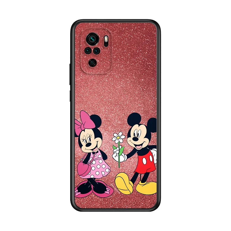 Disney Cartoon Animation Minnie Mickey Mouse Phone Case For Redmi Note 11E 11S 11 11T 10 10S 9 9T 9S 8 8T Pro Plus 5G Black