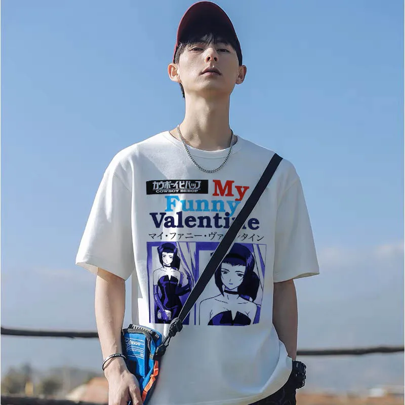 

Футболка Cowboy Bebop в японском стиле Харадзюку, повседневные летние топы, Мужская крутая футболка, мужская верхняя одежда нового дизайна, аниме...