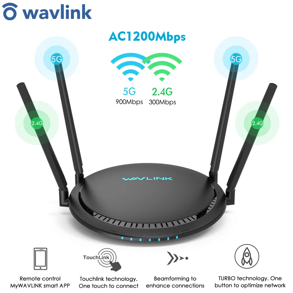 

Wi-Fi роутер Wavlink AC1200, гигабитный усилитель Wi-Fi 5 ГГц, 2,4 ГГц, Wi-Fi ретранслятор 1200 Мбит/с, 4x 5dbi, Touchlink Smart, двухдиапазонный FTP