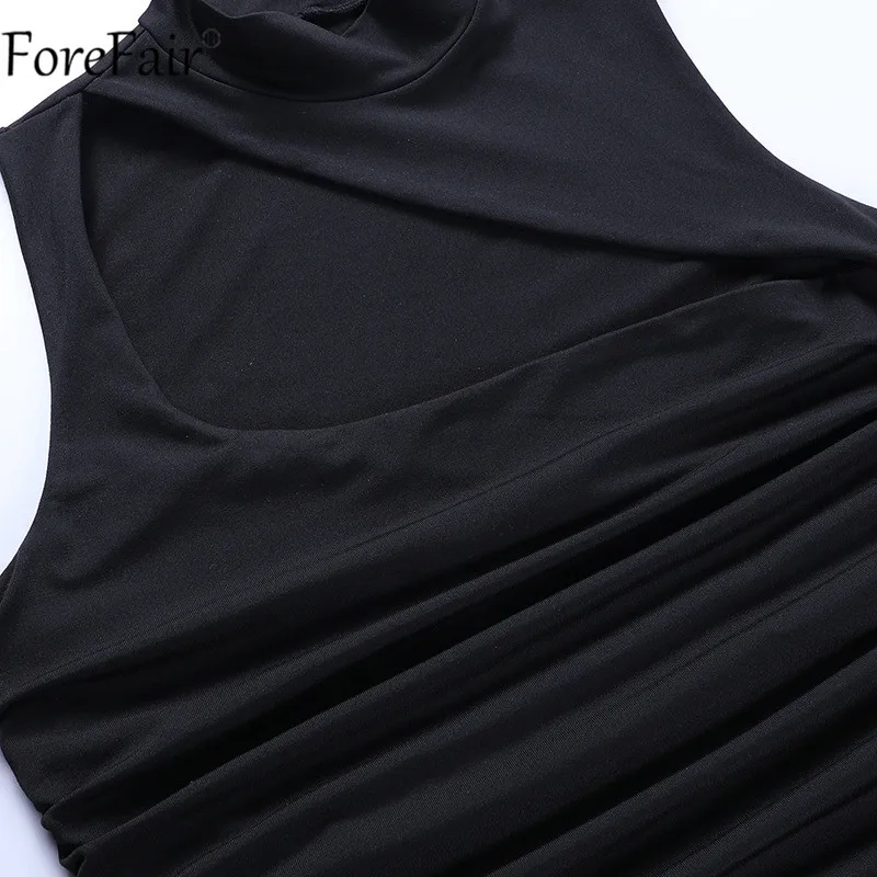 

Forefair 2021 Sexy Black Dresses Women Mini Pink Hollow Out Sleeveless Off Shoulder Bandage Ruched Bodycon Dress Party Summer