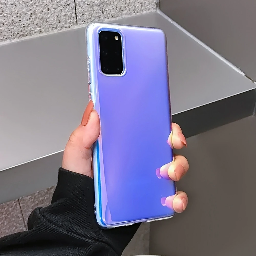 LOVECOM Luxury Laser Purple Phone Case For Samsung Galaxy A52 A72 A32 A51 A71 S21 Plus S20 FE Note20 Ultra Soft TPU Bumper Cover | Мобильные