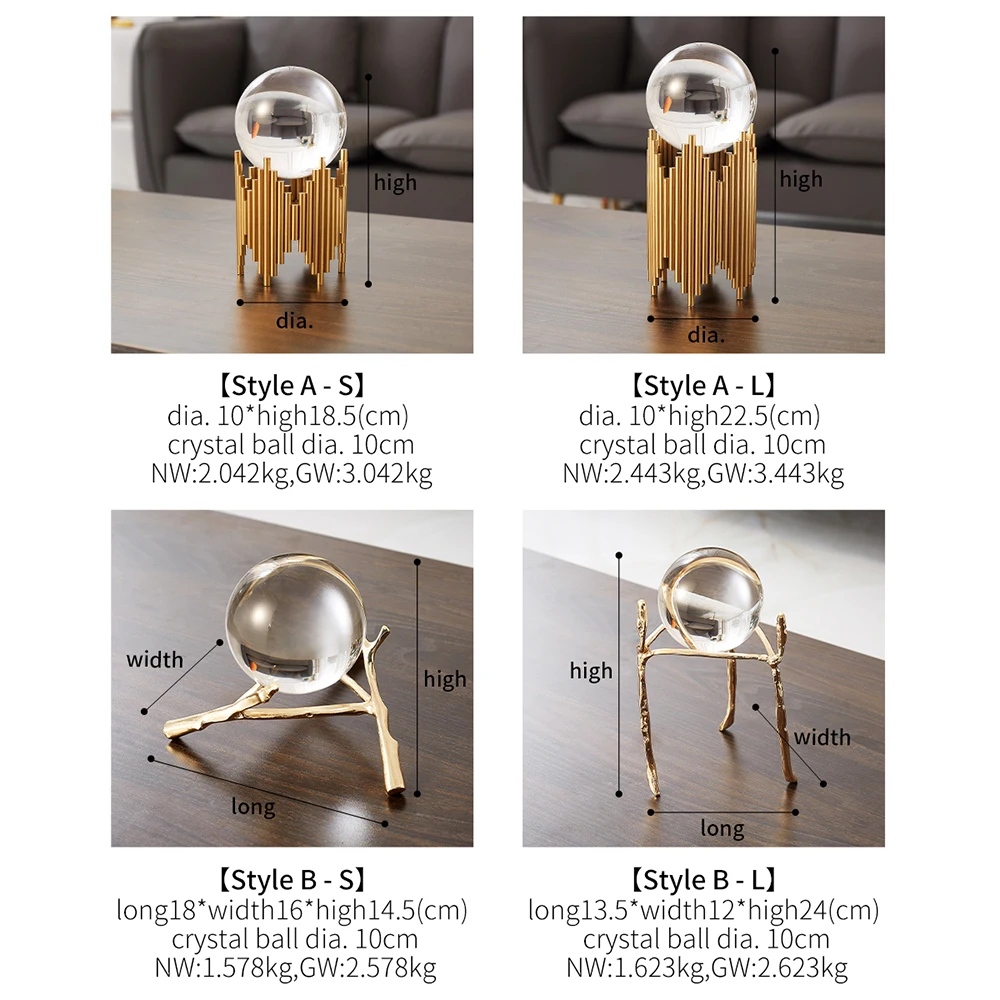 

Crystal Ball Ornaments Round Crystal Alloy Modern Home Decoration Living Room Decoration Wedding Holiday Decoration Gift
