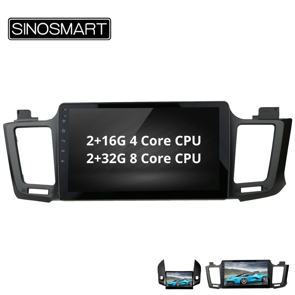 SINOSMART 4 ядра/8 ядерный процессор, 2G ram Android 8,1 автомобильный аудио gps навигатор плеер для Toyota RAV4