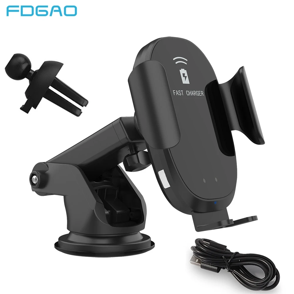 DCAE автоматическое 10 Вт Быстрое беспроводное автомобильное зарядное устройство Qi