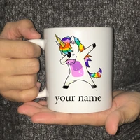 personalised coffee mug custom printed funny unicorn tea coffee mugs cup gift name text drop shipping