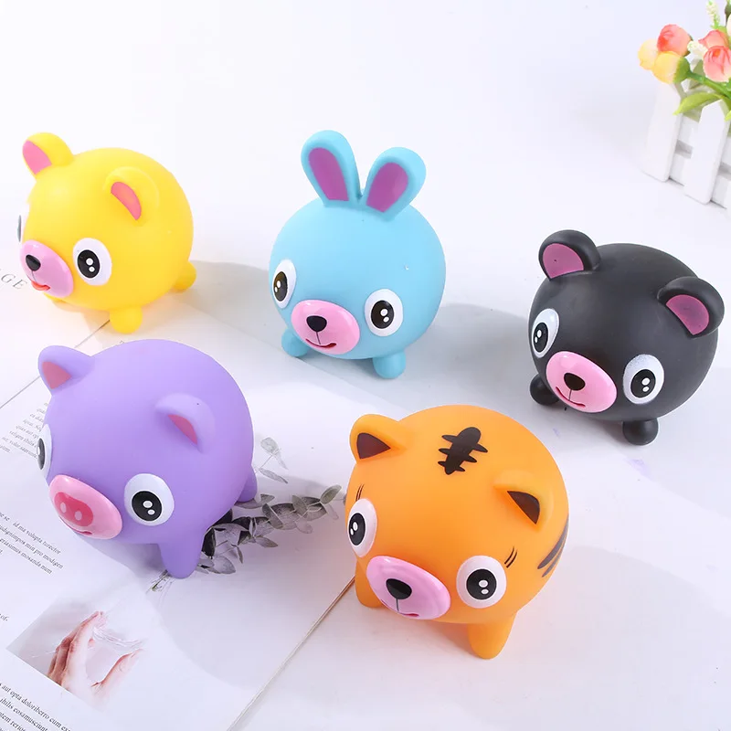 

11 Colors Kids Soft Screaming Toy Talking Animal Tongue Out Stress Squaking Soft Ball Cartoon Funny Pinch Toy Decompression Toy