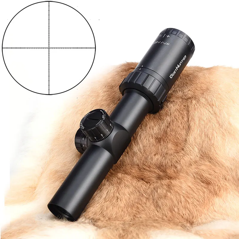 WESTHUNTER 1-5X24 компактный охотничий прицел Mil Dot сетка Riflescope противоударные башенки Блокировка сброса оптических прицелов для воздушного пистолета