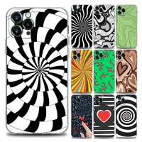 psychedelic pattern snail clear phone case for iphone 11 12 13 pro max 7 8 se xr xs max 5 5s 6 6s plus soft silicon