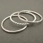 Модное простое кольцо из чистого серебра 925 пробы, размер 6-10, 3 шт.