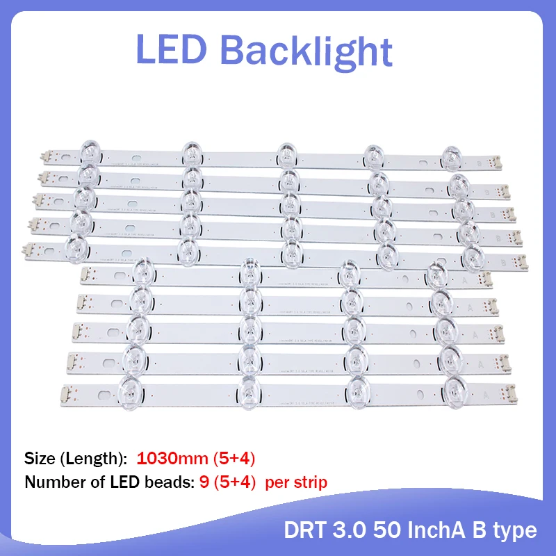 

New 10 PCS/set LED strip for LG 50LB650V 50LF6000 INNOTEK DRT 3.0 50 inch A B 6916L-1982A 1983A 6916L-1781A 1782A