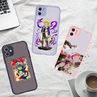 anime seven deadly sins phone case for iphone 12 11 mini pro xr xs max 7 8 plus x matte transparent gray back cover