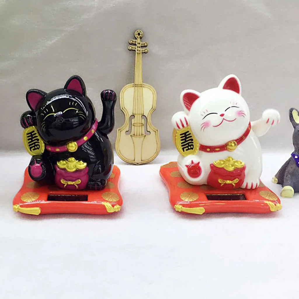 Swing Hand Figure Doll Toy Maneki Neko Model Figures for Kids Car Solar Ornament Home Decor | Дом и сад