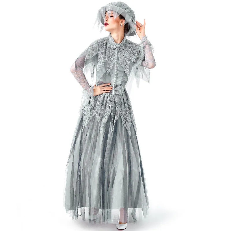 Женский костюм невесты на Хэллоуин с принтом черепа | Тематическая одежда и