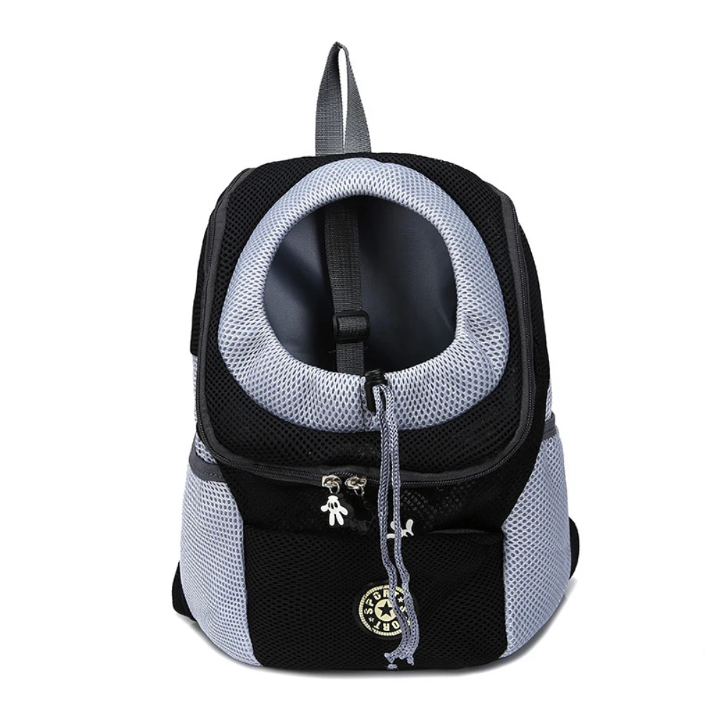 

New Out Double Shoulder Portable Travel Backpack Outdoor Pet Dog Carrier Bag Pet Dog Front Bag Mesh Backpack Head