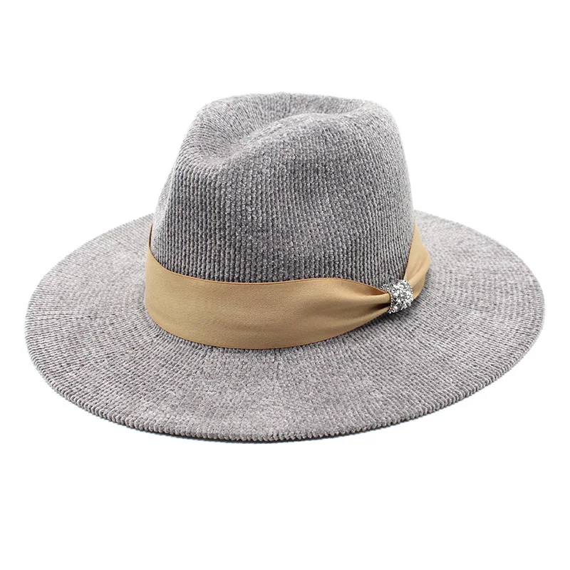 

Шляпа Федора женская вязаная светильник тонная Легкая шляпа Топ синель теплая джазовая шляпа мужская и женская Ретро шляпа