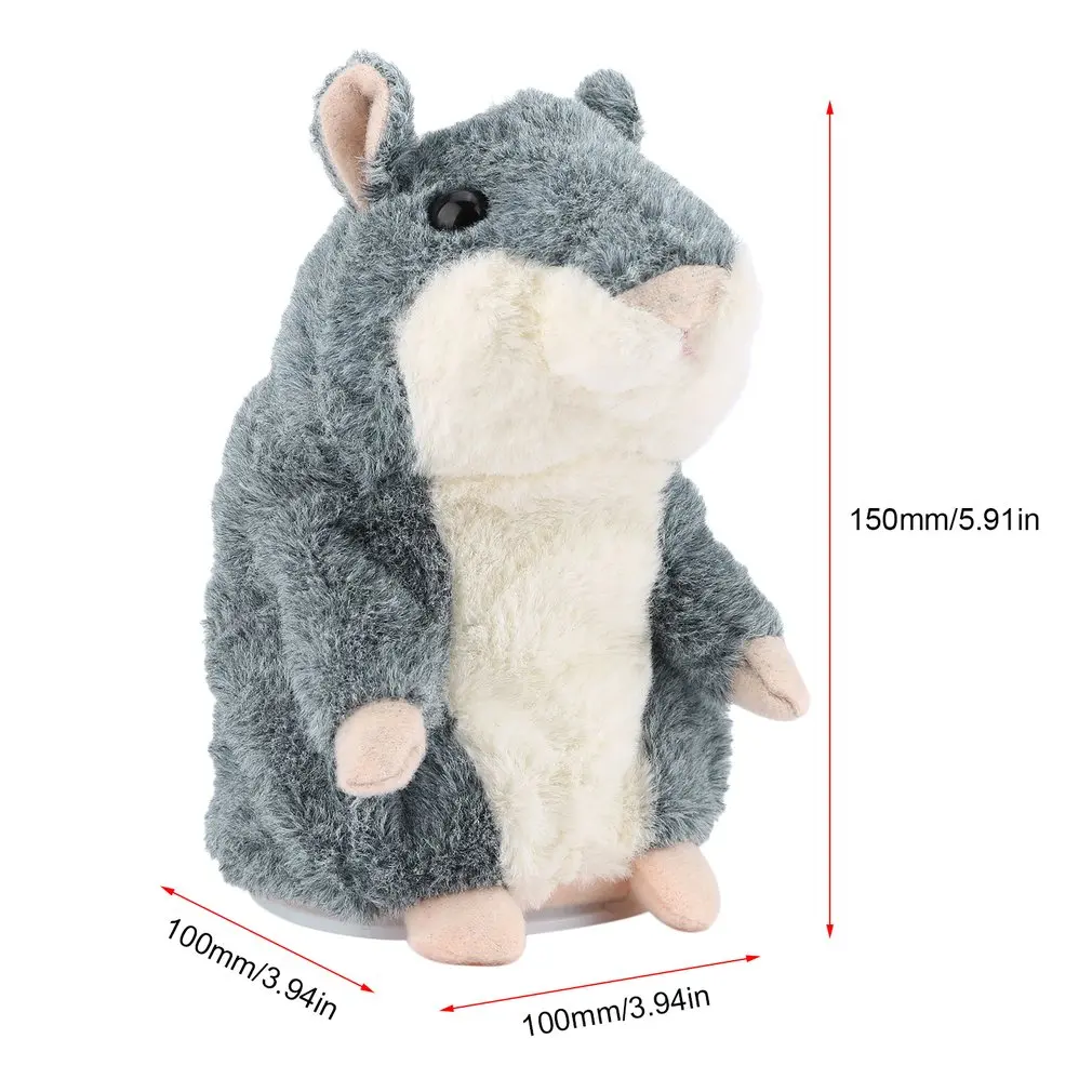 

Hamster Animal Educational Toy Gray Lovely Cute Interactive Funny Talking Hamster Plush Toy Speak Talking Sound Record Toy
