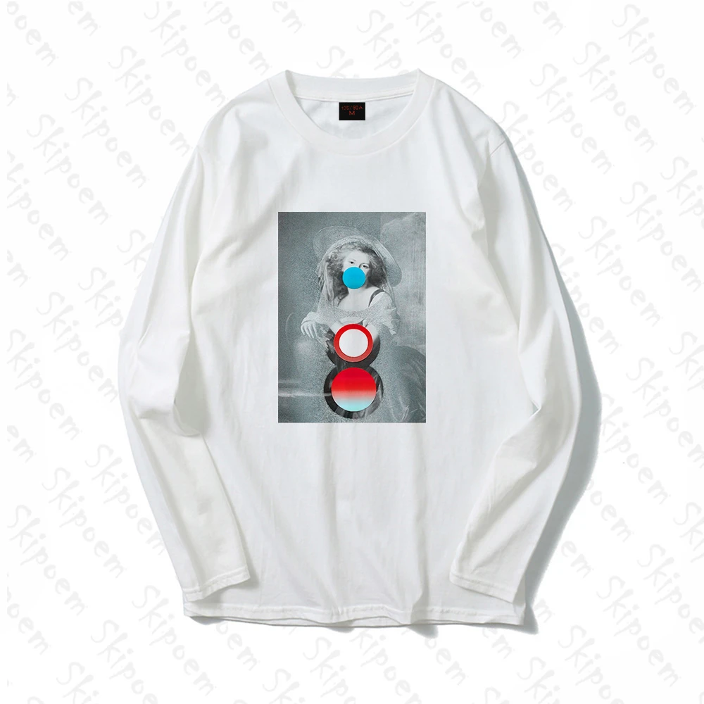 Женская Винтажная футболка в стиле ретро винтажная хлопковая с длинными