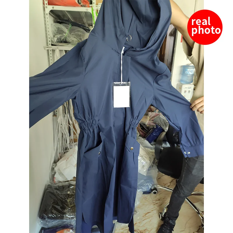 Тренчкот длинный Классический женский Повседневная тонкая ветровка длинное