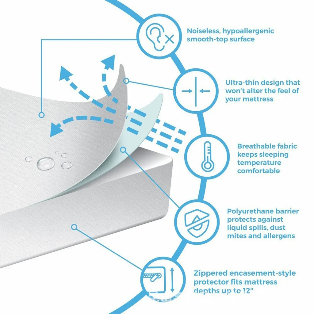 Водонепроницаемая защита матраса простыня для и наматрасника с ремешком