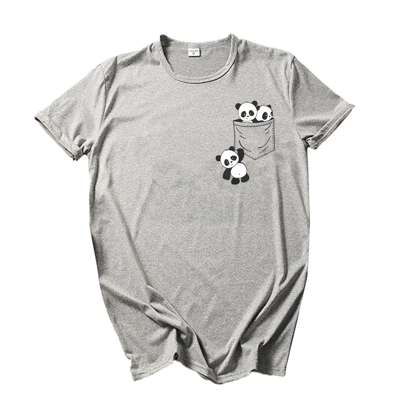 

Pocket Panda Print Women T Shirt Short Sleeve O Neck Loose Women Tshirt Ladies Fashion Tee Shirt Tops Clothes Camisetas Mujer
