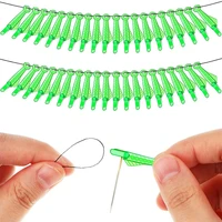 135pcs mini sewing machine needle threader with hook plastic needle insertion tool quick thread changer for the elderly