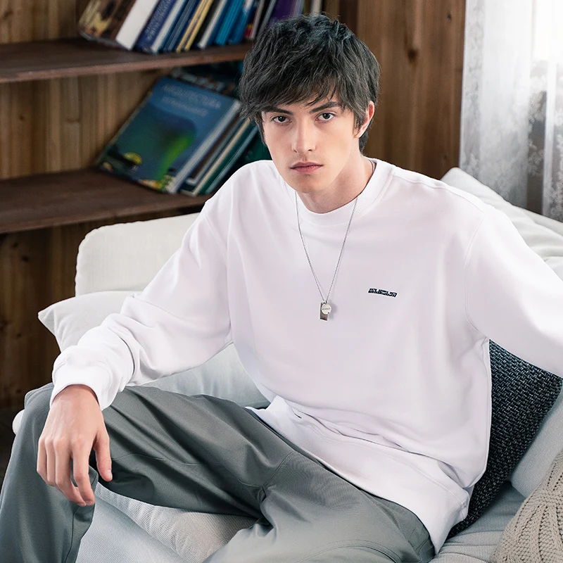 

Enjeolon 2020 Autumn New O-neck Hoodie Sweathirt Simplicity Casual Letter Embroidery Print Lover's Coat Tops WY587