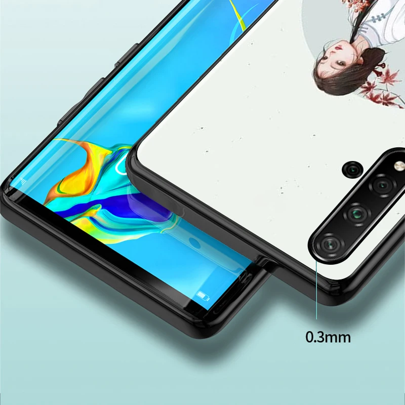 Beauty of Chinese ink painting for Honor 30S 30i 30 View V 20 Pro 5G 20S 20E 10X 10 10i 9N 9C 9S 9X Lite Black Phone Case