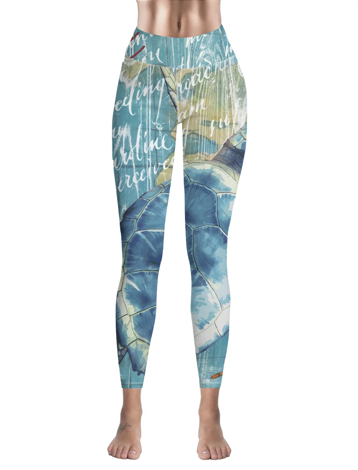 Повседневные леггинсы с морской тематикой серия морских обитателей женские