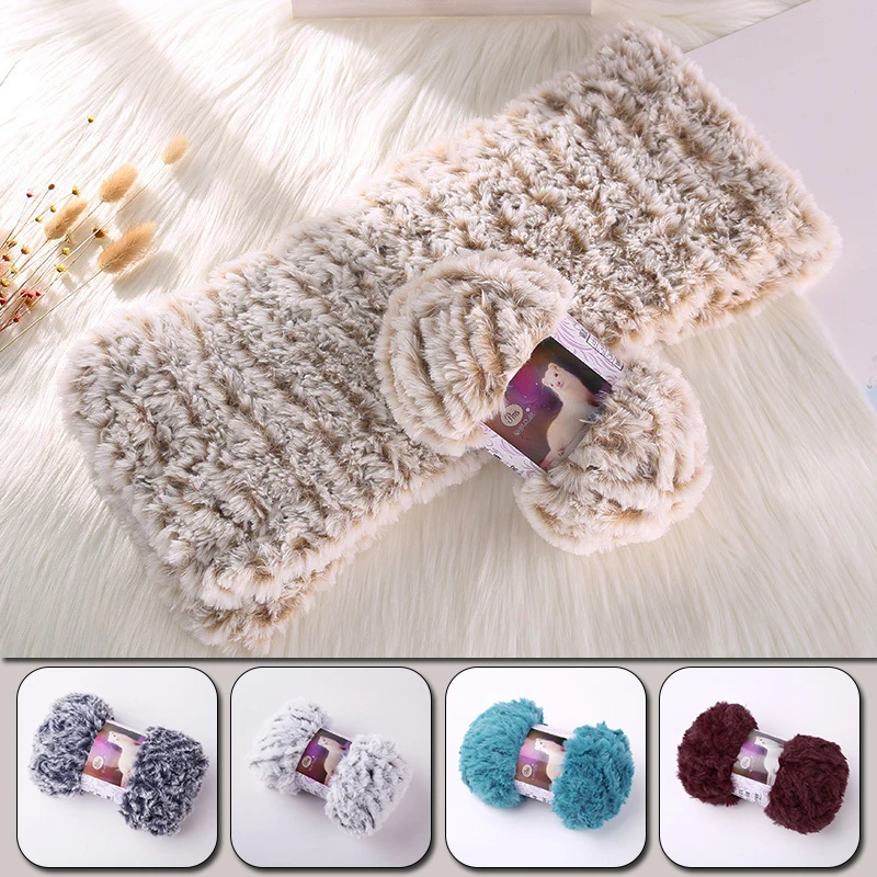 

50g/Roll Knitting Yarn Needles Imitation Mink for Scarf Sweater DIY Crochet Thread Cashmere Baby Soft Plush Yarn for Sewing