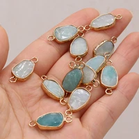 natural stone gem amazonite connector handmade crafts diy charm necklace jewelry accessories exquisite gift make