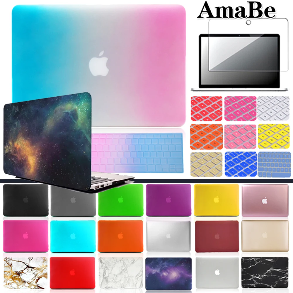 Для Apple MacBook Air Pro Retina 11 12 13 15 жесткий чехол для ноутбука + клавиатуры защитная