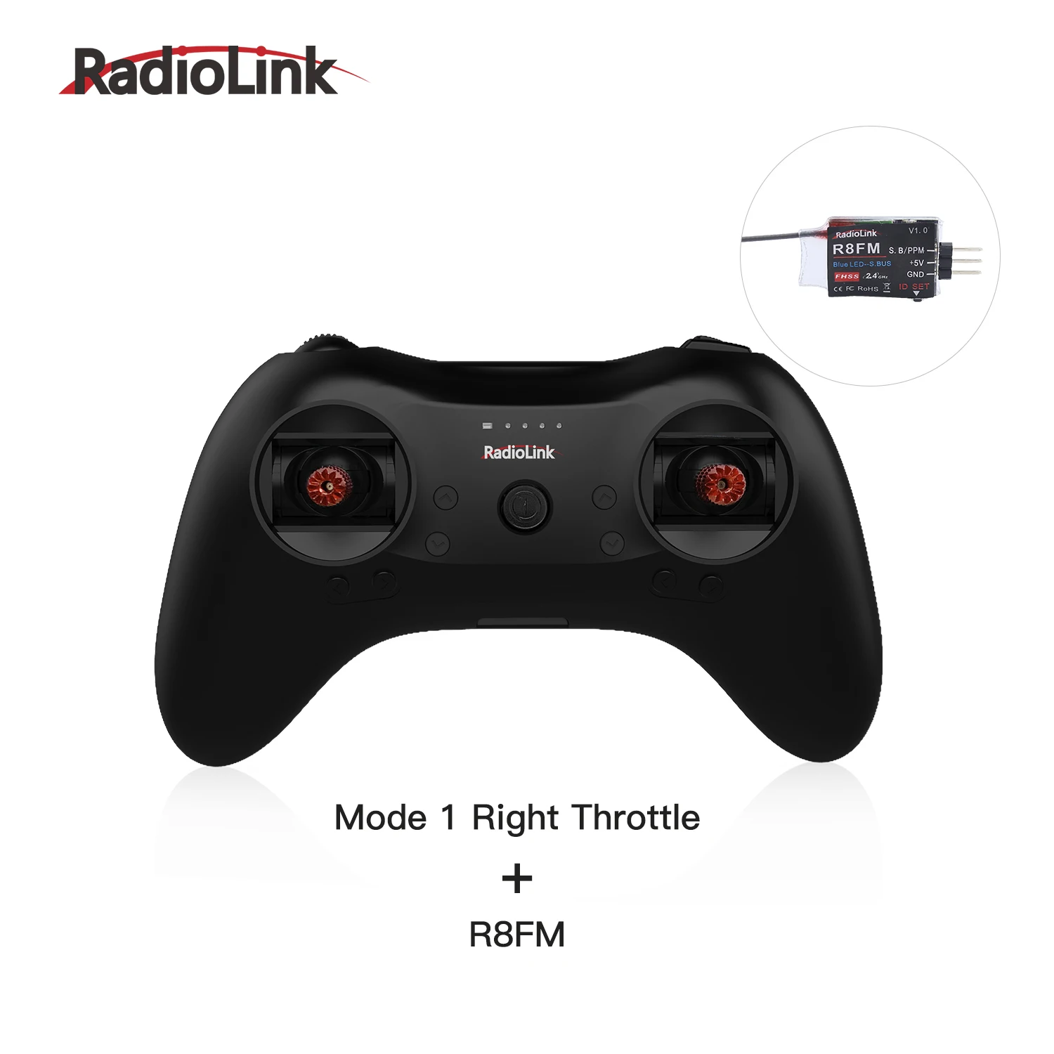 Mode1 Right R8FM Радиоконтроллер Radiolink T8S 2,4G 8CH передатчик и R8EF или R8FM приемник ручка геймпад для фиксированного крыла FPV Дрон самолет - Цвет: Mode1 Right R8FM