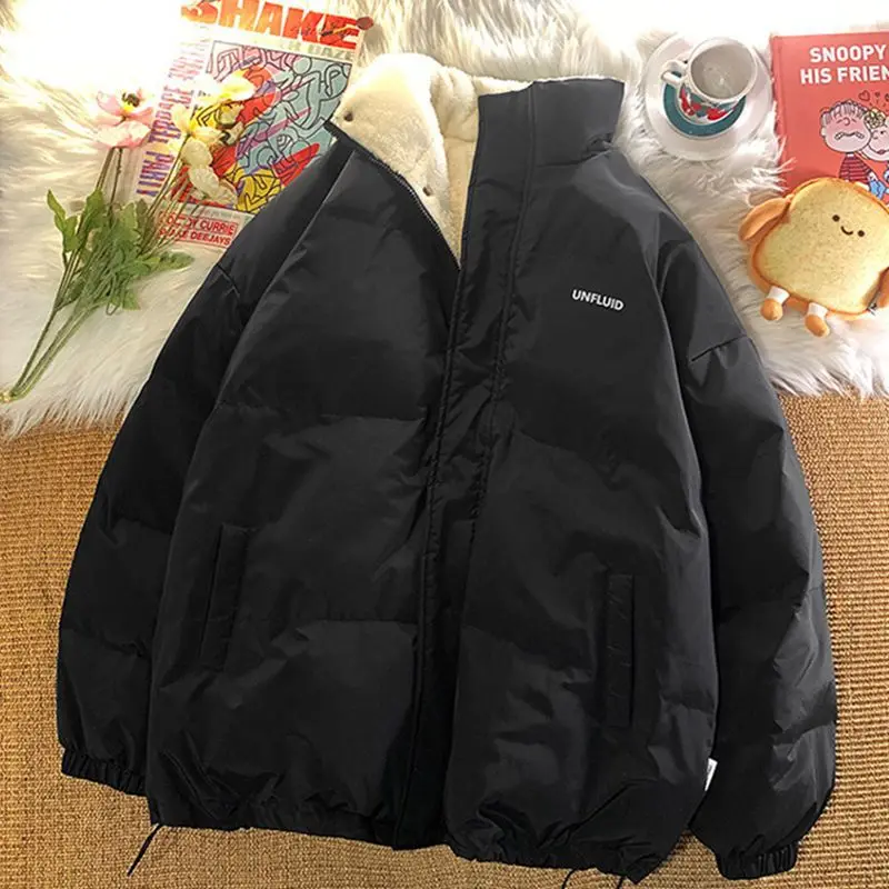 

Men's warm Parkas winter new thicken bread jacket Hong Kong style handsome loose stand-up collar all-match padded quilted jacket