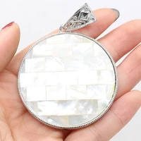 natural shiny sea shell pendants stainless steel frame ocean shell for for jewelry making findings diy drops supplies
