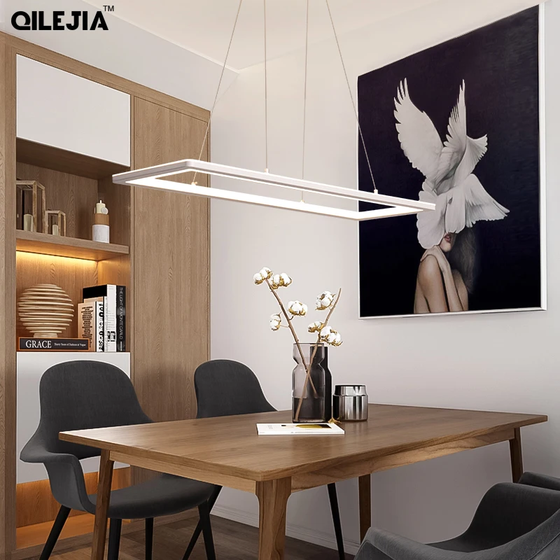 Прямоугольные современные светодиодные подвесные лампы для гостиной ресторана