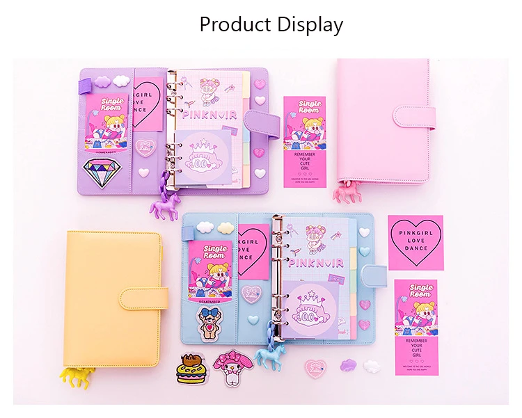 18 шт./компл. Kawaii Единорог ежедневнике Розовый ПВХ прозрачный Тетрадь Kawaii Наклейки на ручку Подарочная коробка для девочек дневник