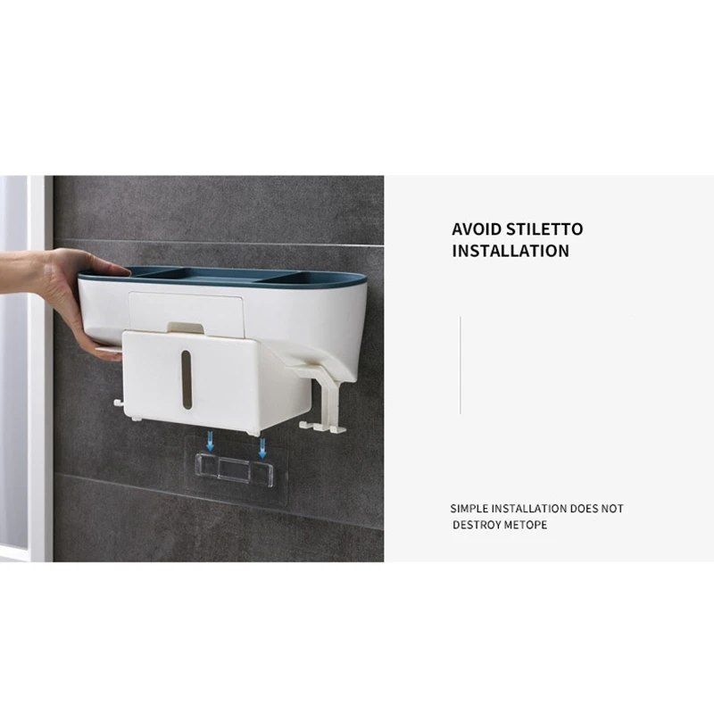 

Wall-Mounted Toothbrush Holder with Cups Automatic Toothpaste Squeezer Dispenser Home Storage Rack Bathroom Accessories
