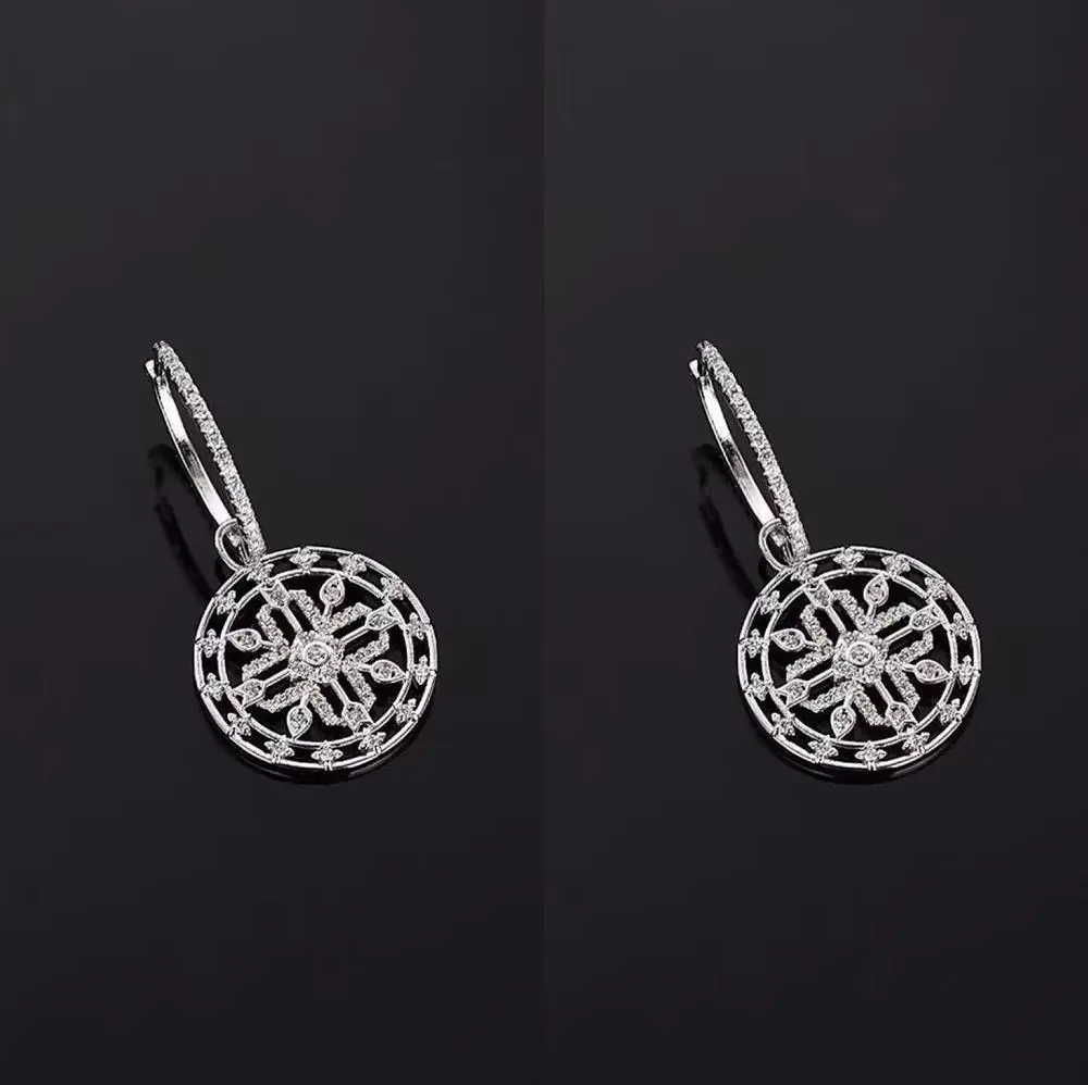 Женские Подарочные ювелирные изделия из стерлингового серебра 925 пробы круглые