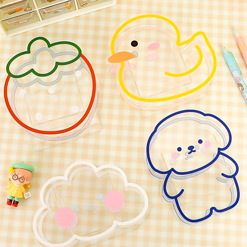 

Ins Kawaii Acrylic Pen Holder Desktop Organizer Creative Bear Bunny Stationery For Pencil Case School Supplies