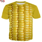 Футболка с 3D принтом кукурузного растения для мужчин и женщин, уличная одежда в стиле Харадзюку с коротким рукавом, топы, лето HX927