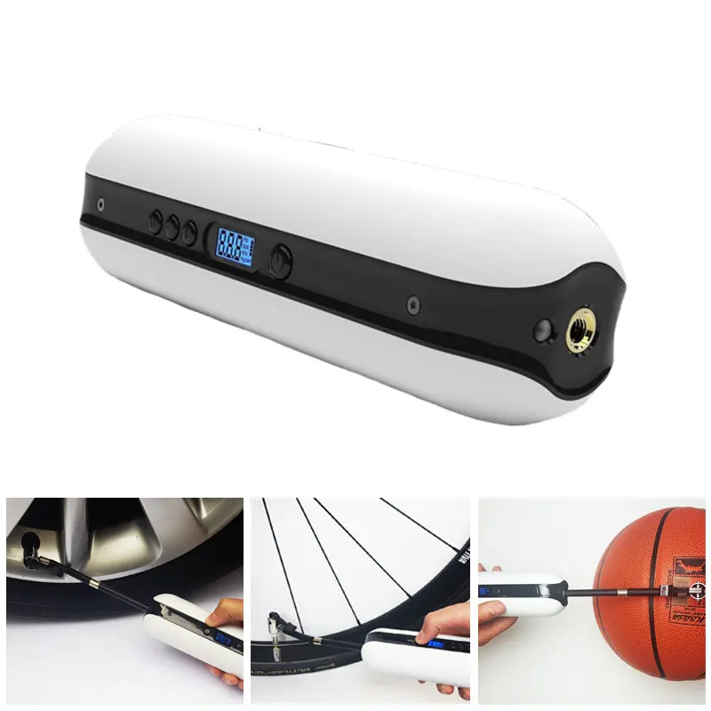 Электрический насос для велосипеда 150PSI перезаряжаемый воздушный Schrader Presta с ЖК