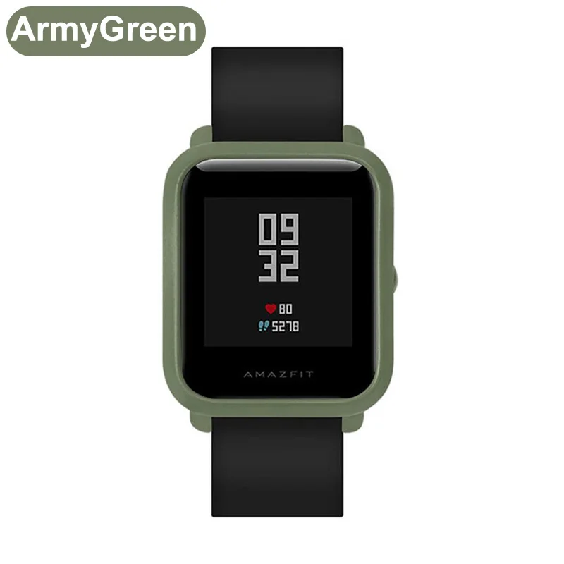 Army Green XShum Amazfit bip чехол протектор для Xiaomi amazfit bip аксессуары Бампер ТПУ Защита экрана защитный чехол - Цвет: Army Green